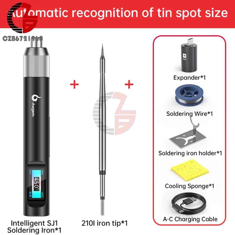 USB Type-C Soldering Iron Kit 100W Adjustable Constant Temperature Intelligent Electric Soldering Iron Mute Repair Welding Tools