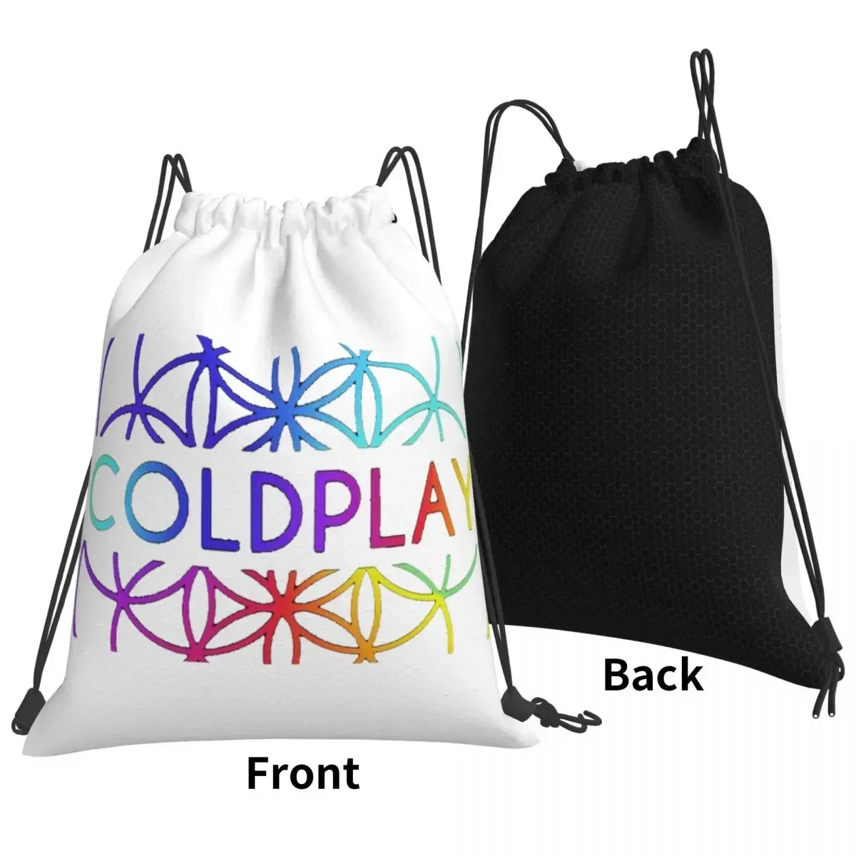 Cold Play Music Backpacks Multi-function Drawstring Bags Drawstring Bundle Pocket Sports Bag Book Bags For Man Woman Students