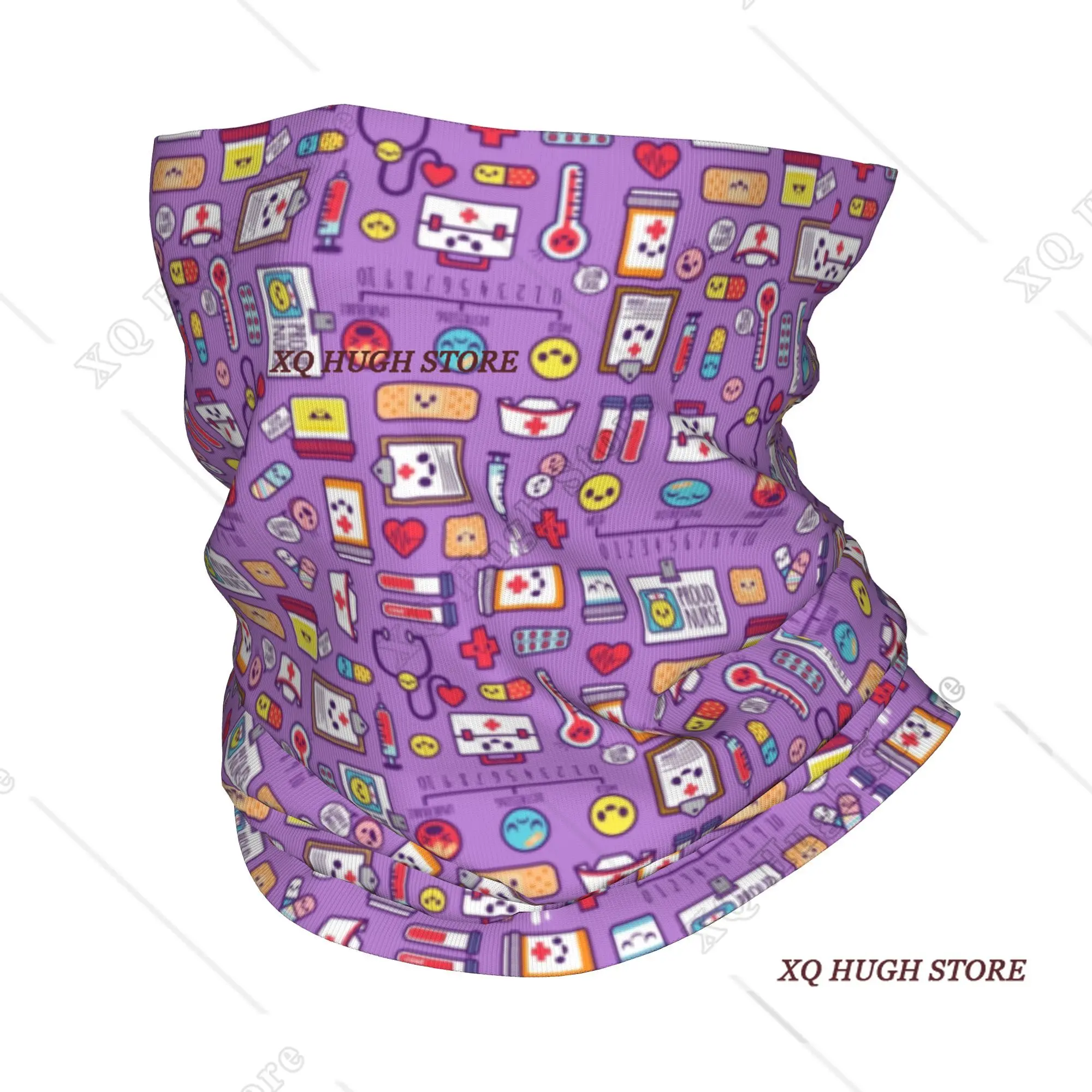 Custom Proud to Be a Nurse Bandana Neck Gaiter Windproof Face Scarf Cover Women Men Health Care Nursing Headwear Tube Balaclava