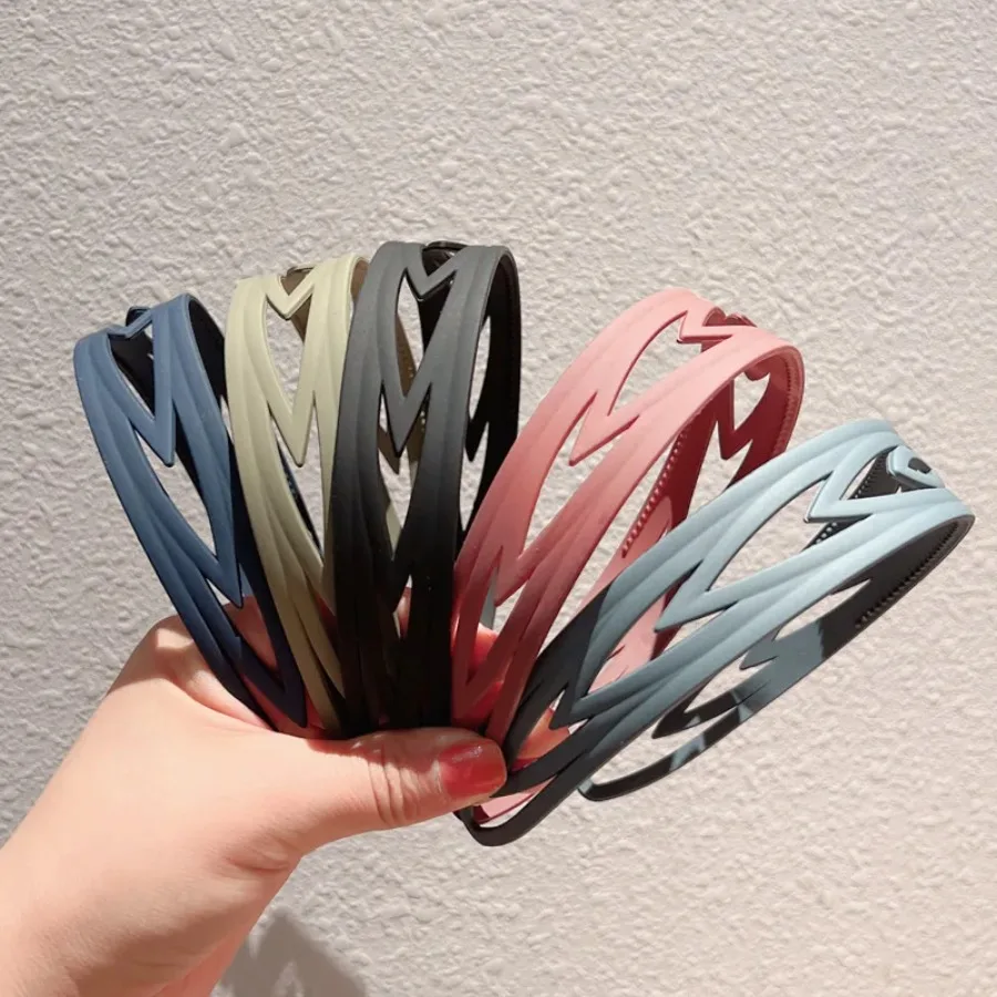

New Fashion All-match Simple Hollow Frosted Non-slip Headband Hairbands for Women Girl Clamp Hair Accessorie Headwear Wholesale