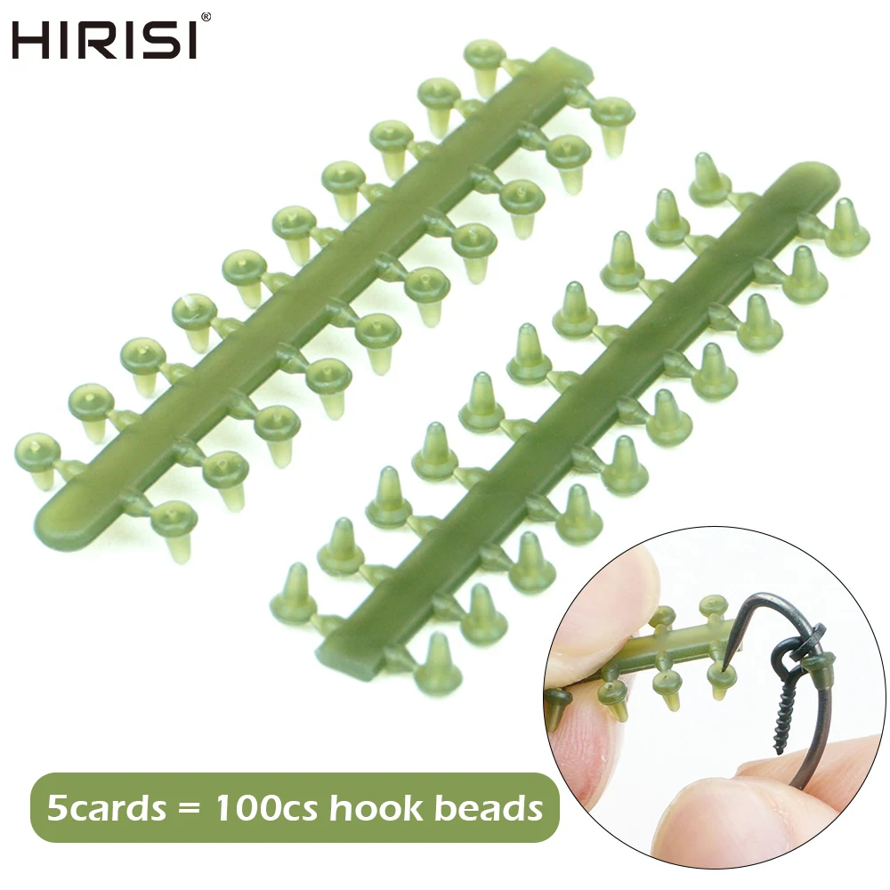 Hirisi 5 cards Carp Fishing Rubber Beads for Fishing Hook Rig Stop Hookbeads Fishing Terminal Tackle Accessories