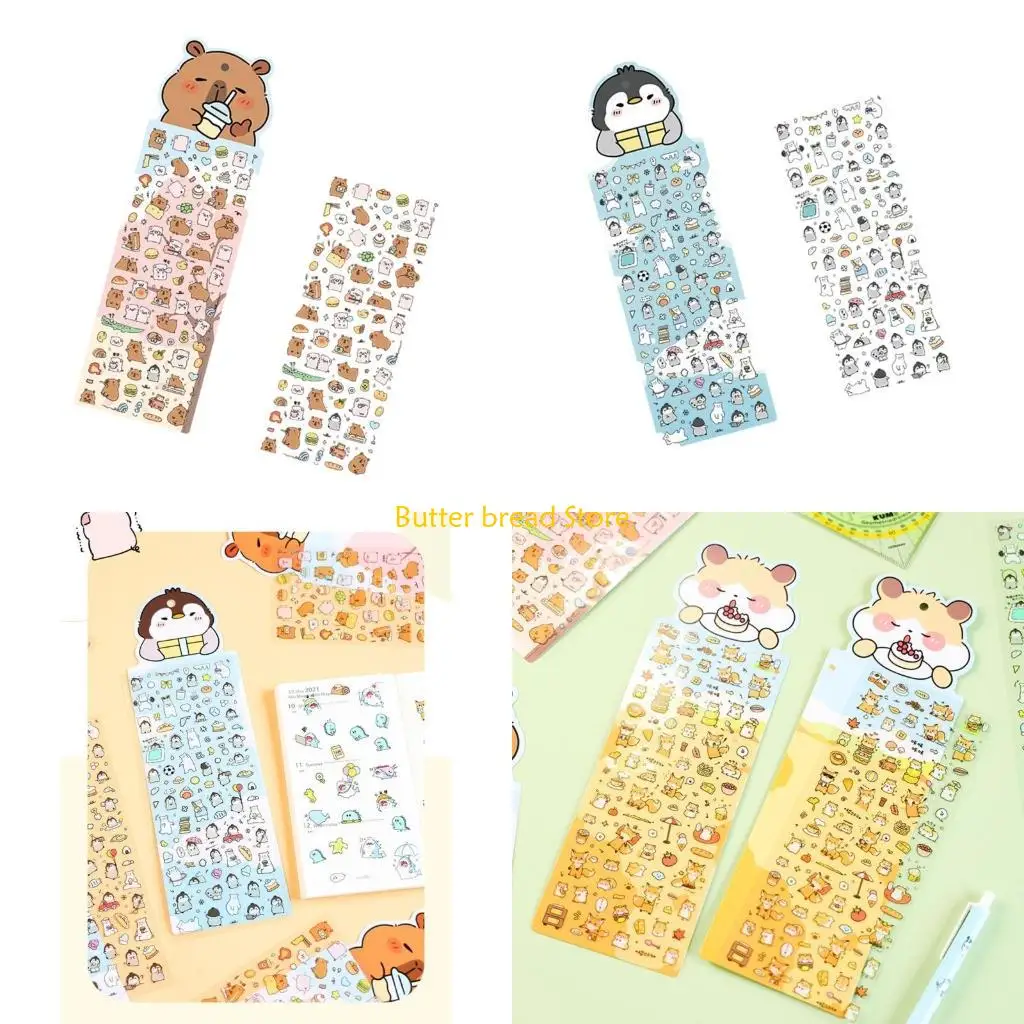W89C Expressive Animal Themed Sticker Suitable for Customizing Planners Art Journals