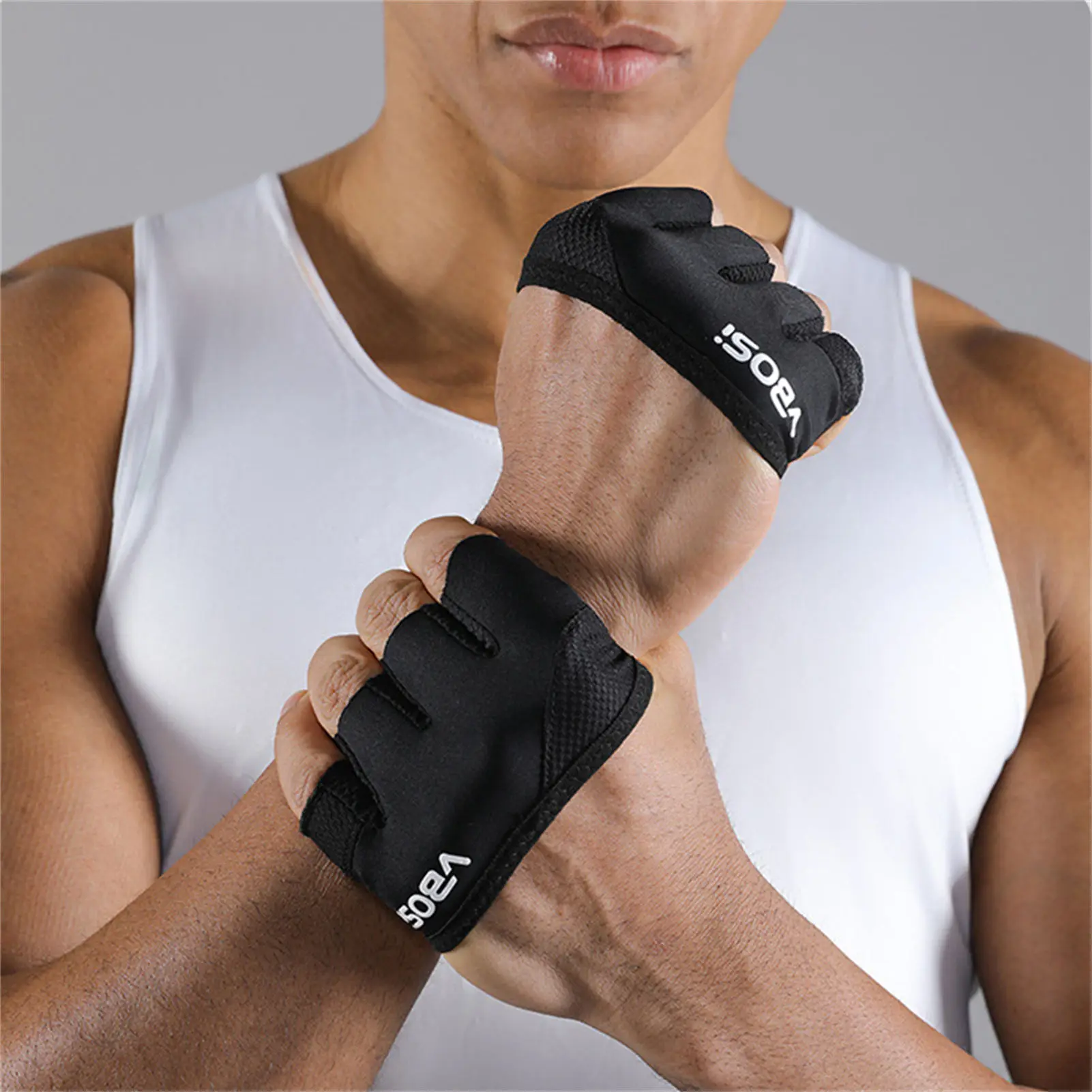 Guantes de pesca medio dedo transpirables y antideslizantes