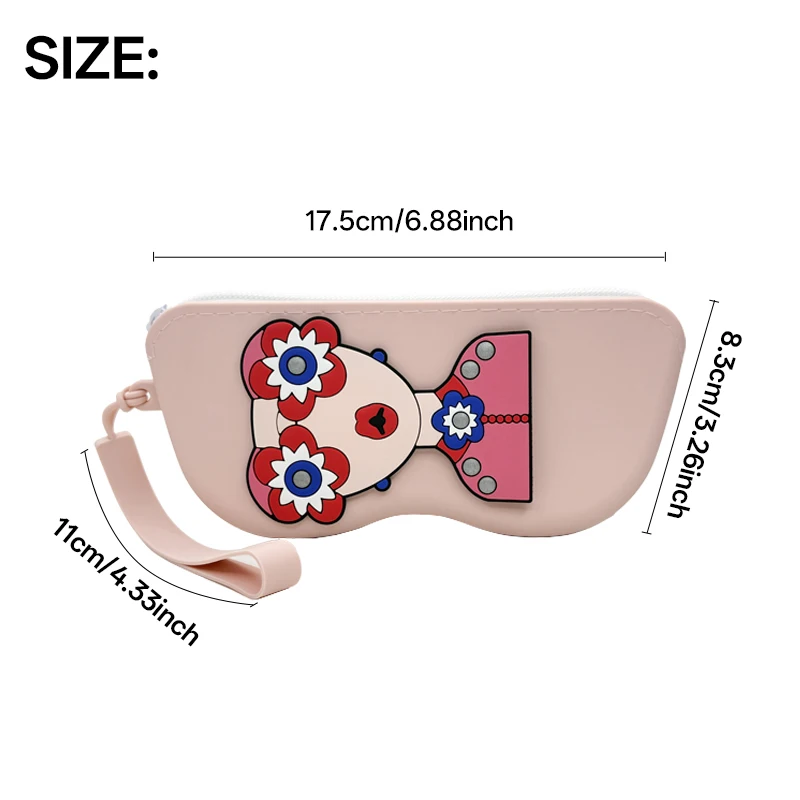 Flexible Silicone Eyeglass Pouch | Cute Goddess Style Eyewear Case for Women, Durable Travel Glasses Holder