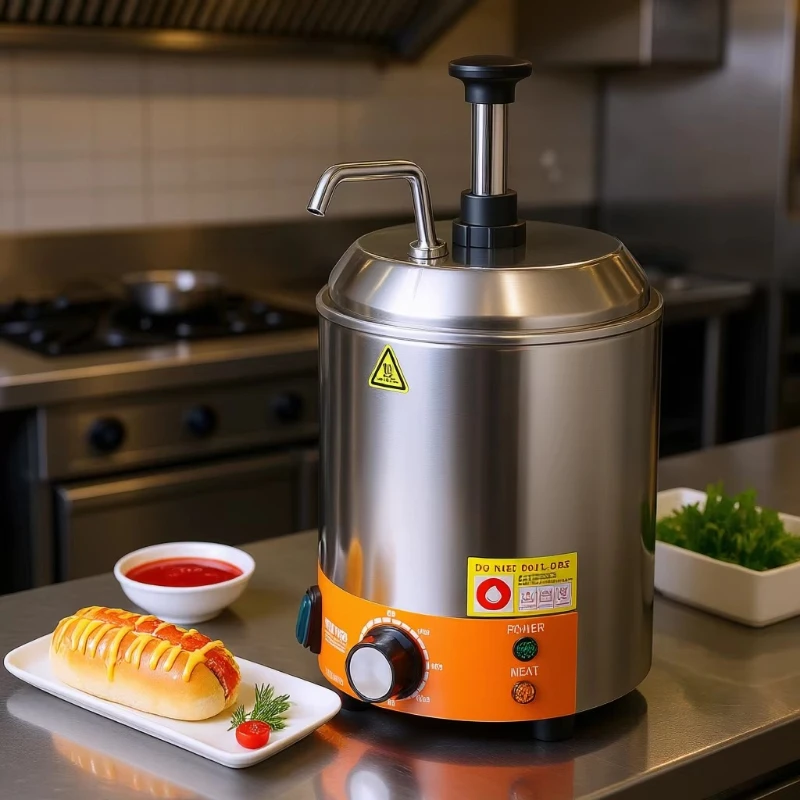 Electric Cheese Dispenser 2.4L Pump Commercial Hot Fudge Warmer 86F-230F Range