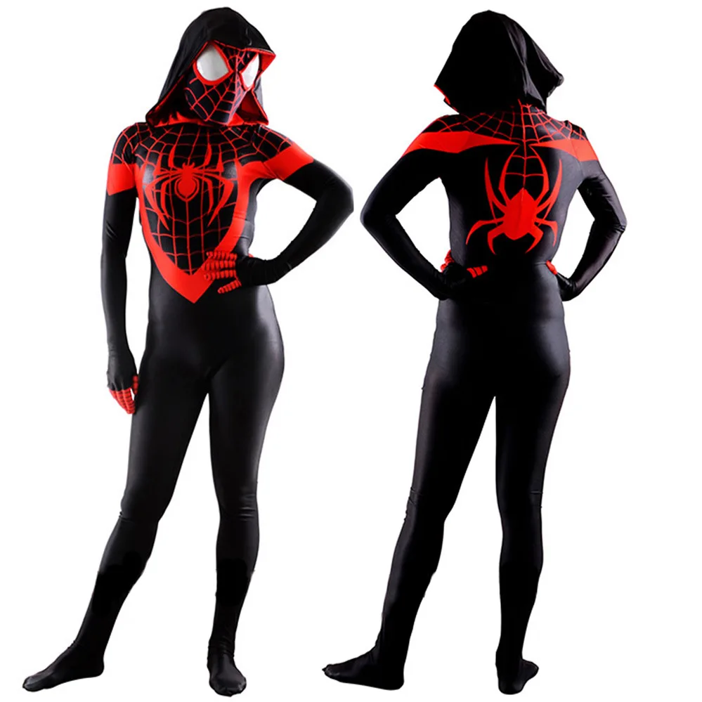 Ultimate Spiderman Cosplay Miles Morales Woman Costume Superhero Zentai Bodysuit Spider Girls Spandex Outfits Halloween Costume