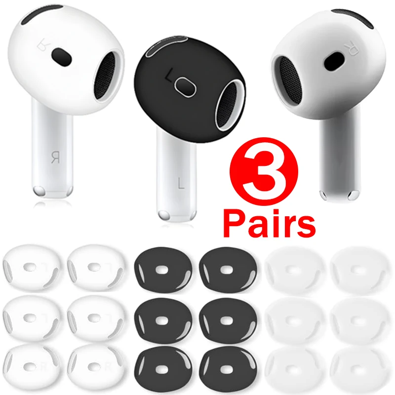 3-1Pairs Eartips Eartips Replacement Ultra Thin Earbuds Cover Earphone Protective Sleeve For AirPods 4 Anti-slip Earplugs Covers