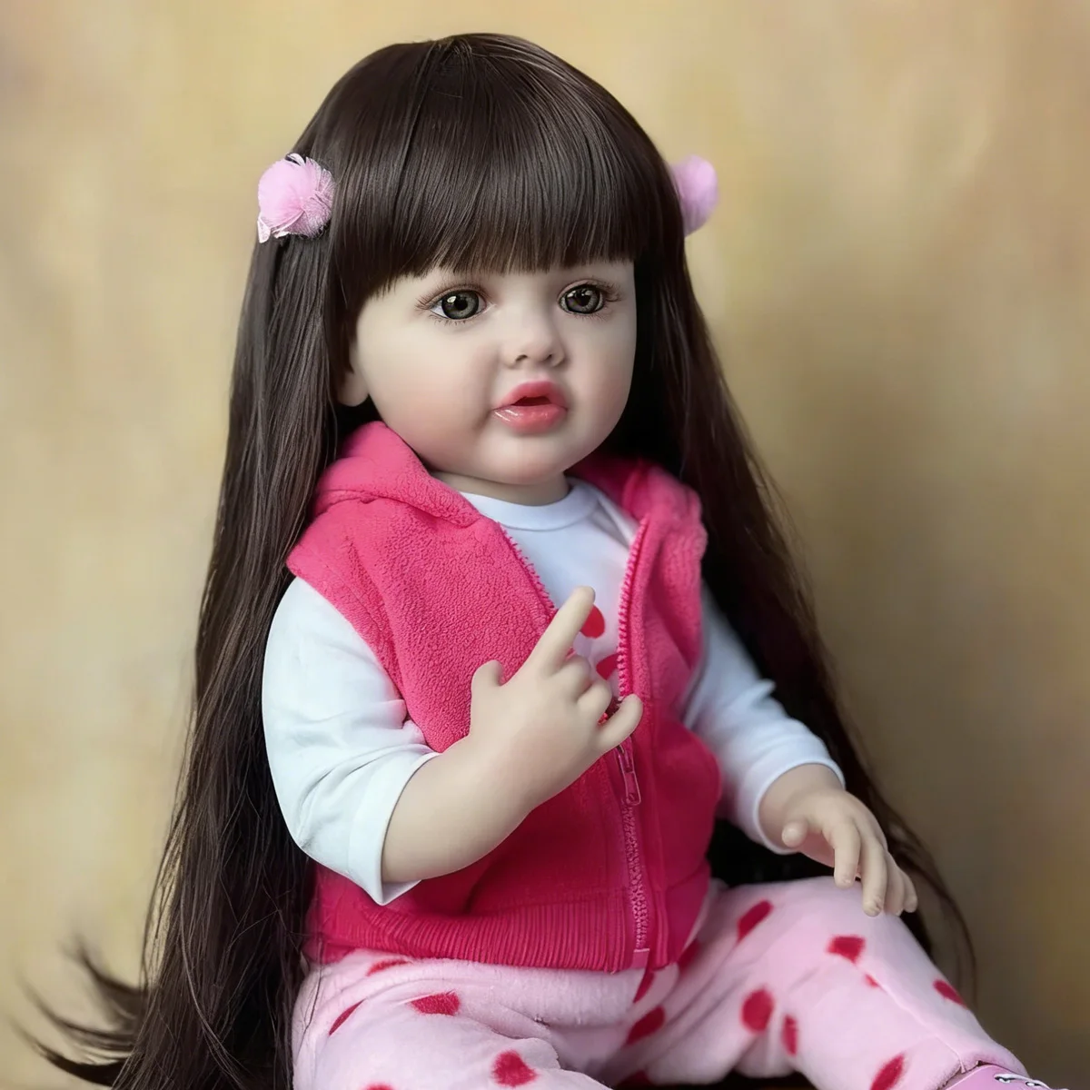 

JOYORA Realistic Finished Product Colloidal Rebirth Doll With Long Hair Girl Style 3D Skin Visible Vein Fashion Festival Gift