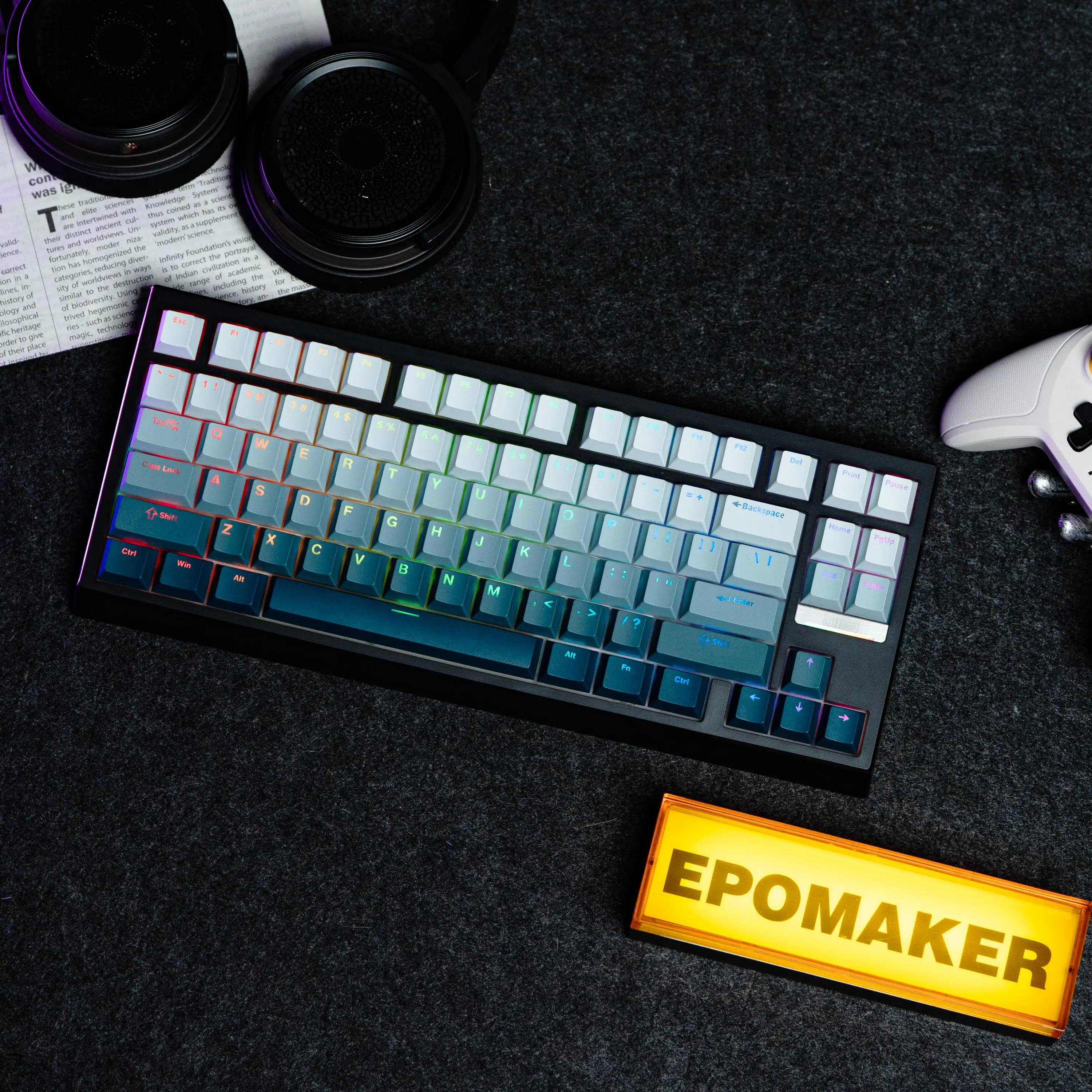 EPOMAKER G84 HE 75% ANSI US Creamy Wired/BT/2.4Ghz Wireless Hall Effect 8000mAh Gaming Keyboard 8KHz Polling & 256K Scan Rate
