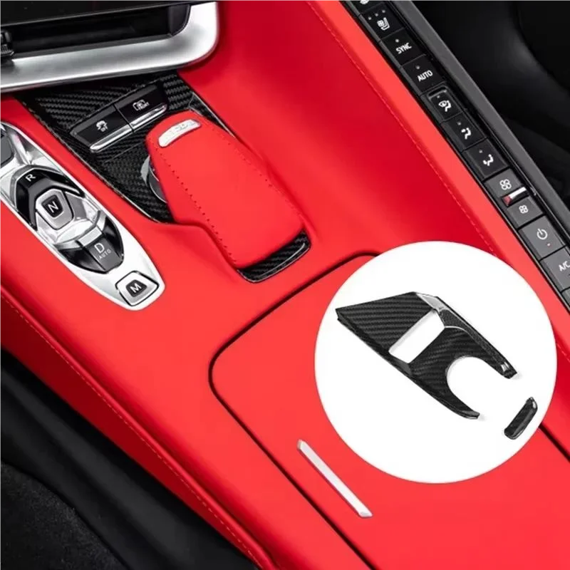 

For Chevrolet Corvette C8 Sticker Real Dry Carbon Fiber 2020-2023 Center Control Button Panel Interior Decoration Modification