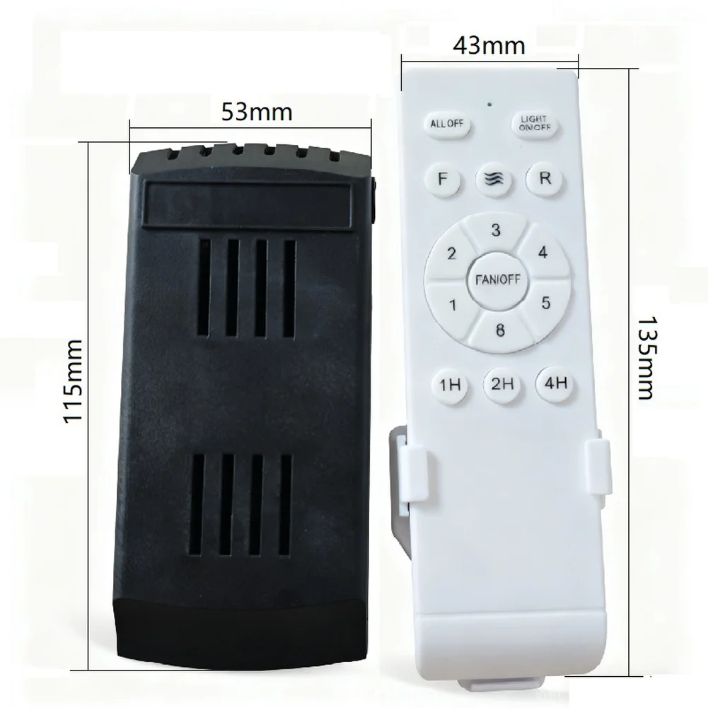 Wireless Ceiling Fan Controller And Receiver Set, DC 24V 35W, 6-Speed Adjustment With Light On/Off, Timing Settings