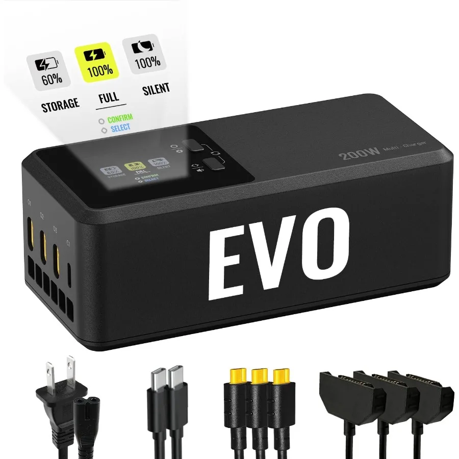 

LKTOP 200W EVO Max/II 2 V2 Enterprise Series Parallel Charging Hub Battery Fast Charger for Autel EVO Max 4T/4N/II Enterprise/I