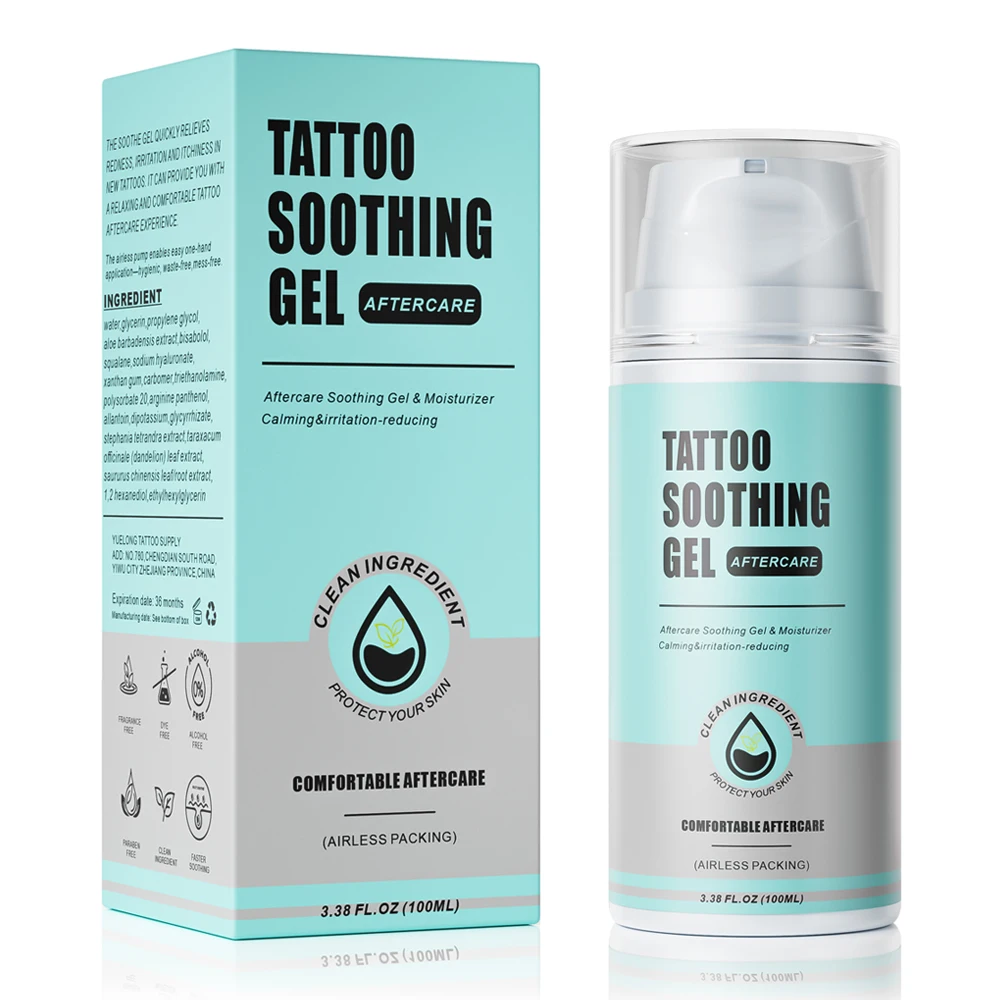 Tattoo Soothing Gel Tattoo Care Lotion Moisturizing Balm Cream Clean Vegan Unscented Tattoo Care for New Tattoo Accessories