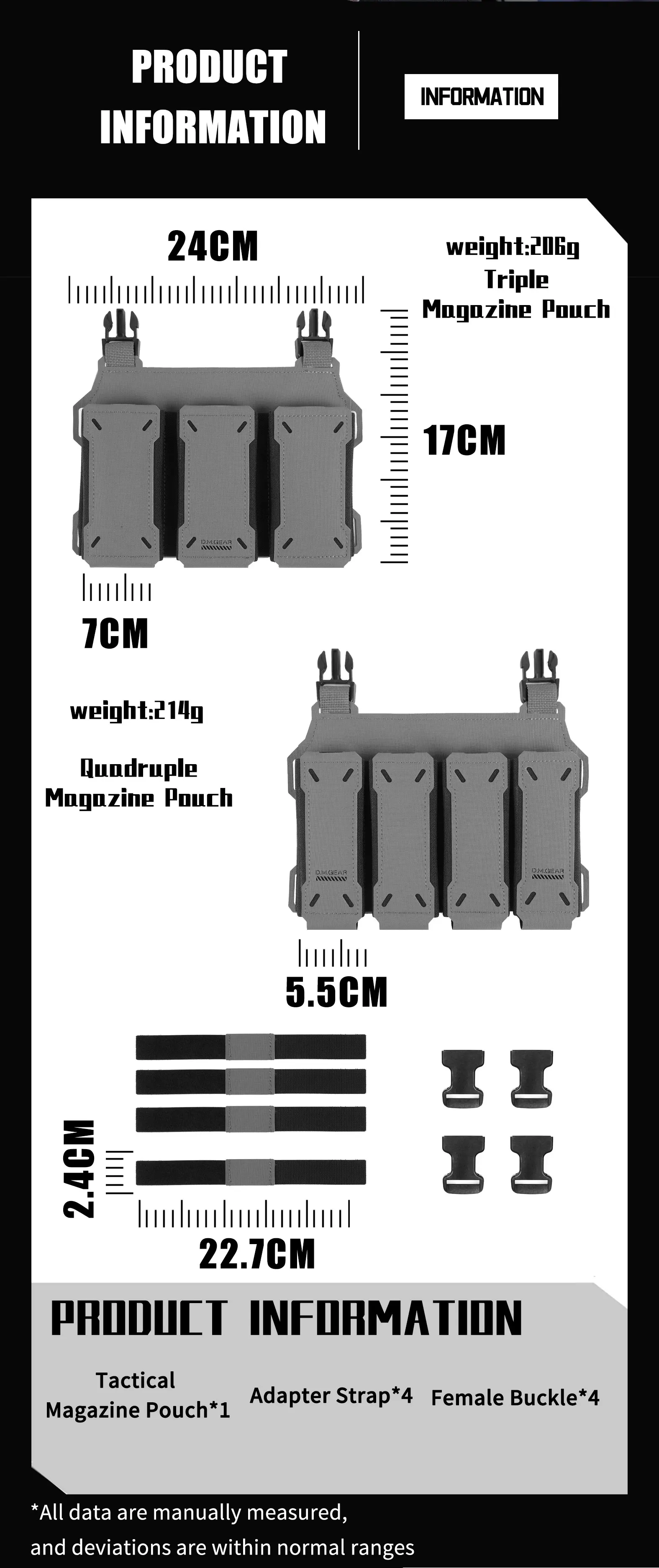 Taktische Vierfach Magazin Tasche Mag Holster Mag Halter Airsoft Tasche Outdoor Jagd Camping Zubehör Airsoft Weste Beutel – Detail 3