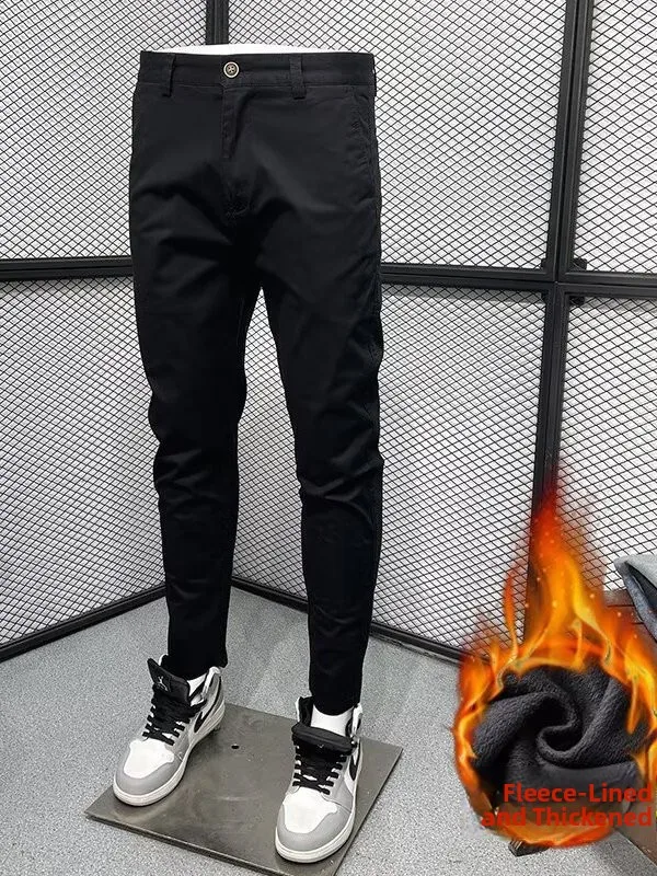 

Новые мужские брюки 2025 года: модные прямые брюки на осень-зиму, облегающие, с начесом, повседневные, трендовые, длинные