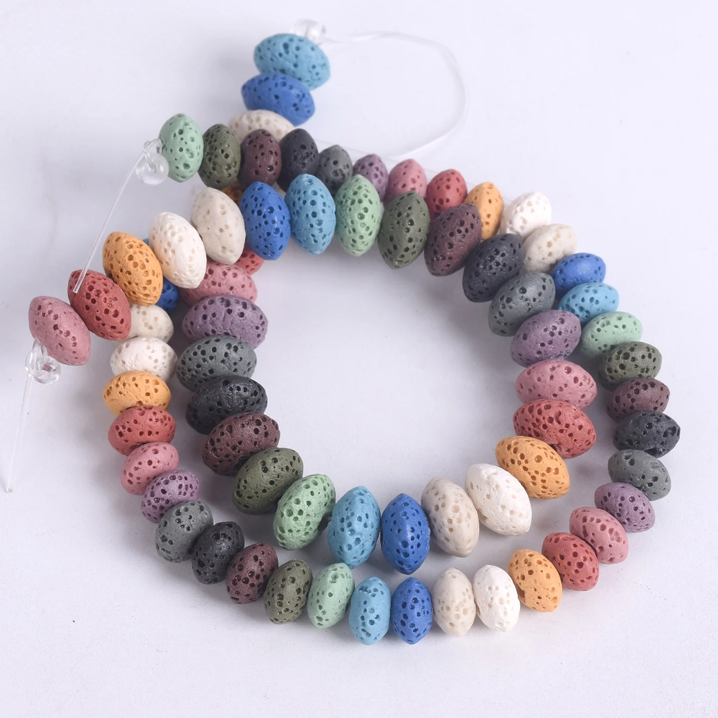 1 Strand Natural Volcano Lava Stone 5x8mm 6x10mm Rondelle Crafts Beads Lot For Jewelry Making DIY Bracelet Findings