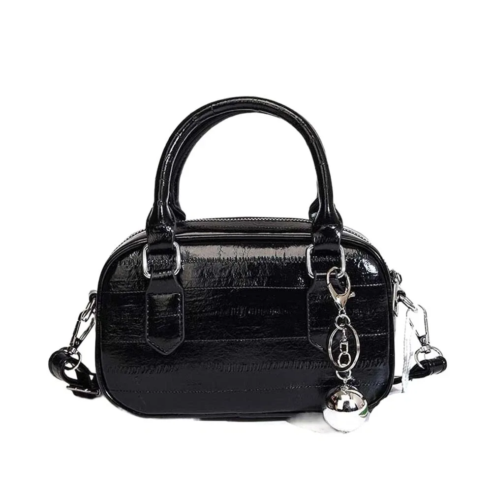 

Fashion PU Leather Shoulder Bag with Shoulder Strap Square Female Handbags Luxury Versatile Boston Bag Women