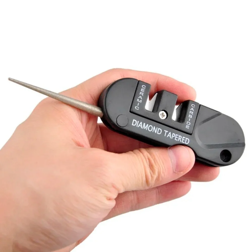 Multi Functional Pocket SharpenerTungsten Carbide Ceramic Tool Sharpen Knife and Fish Hook Portable Outdoor Camping Hiking Gear