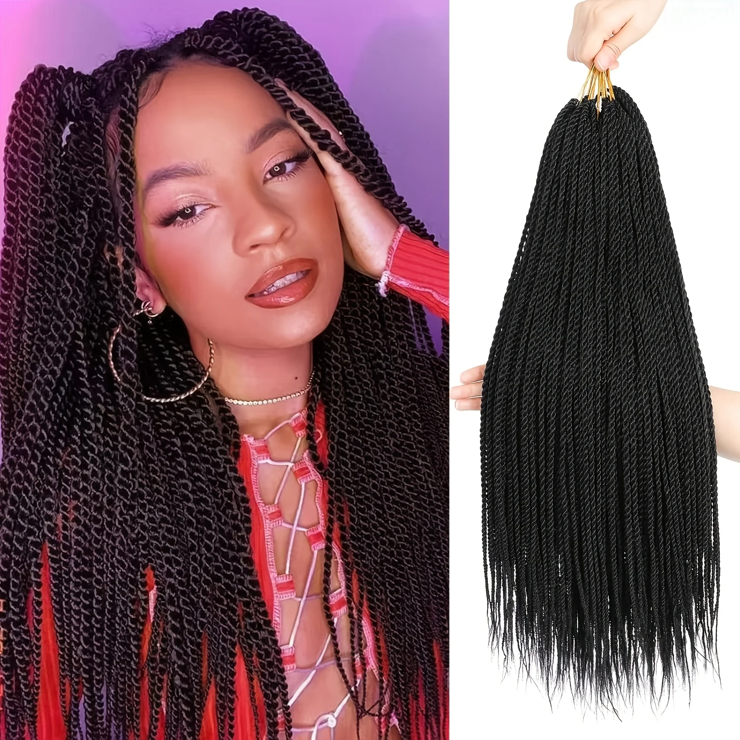 

Синтетические волосы для плетения крючком: сенегальские косы, микро-косы, предварительно связанные косы-твисты, омбре-косы для плетения крючком