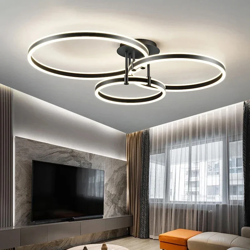 

Modern Rings Led Chandelier Ligthing Lustre for Living Room Bedroom Home Ceiling Mounted Hanging Lamp Indoor Pendant Lights