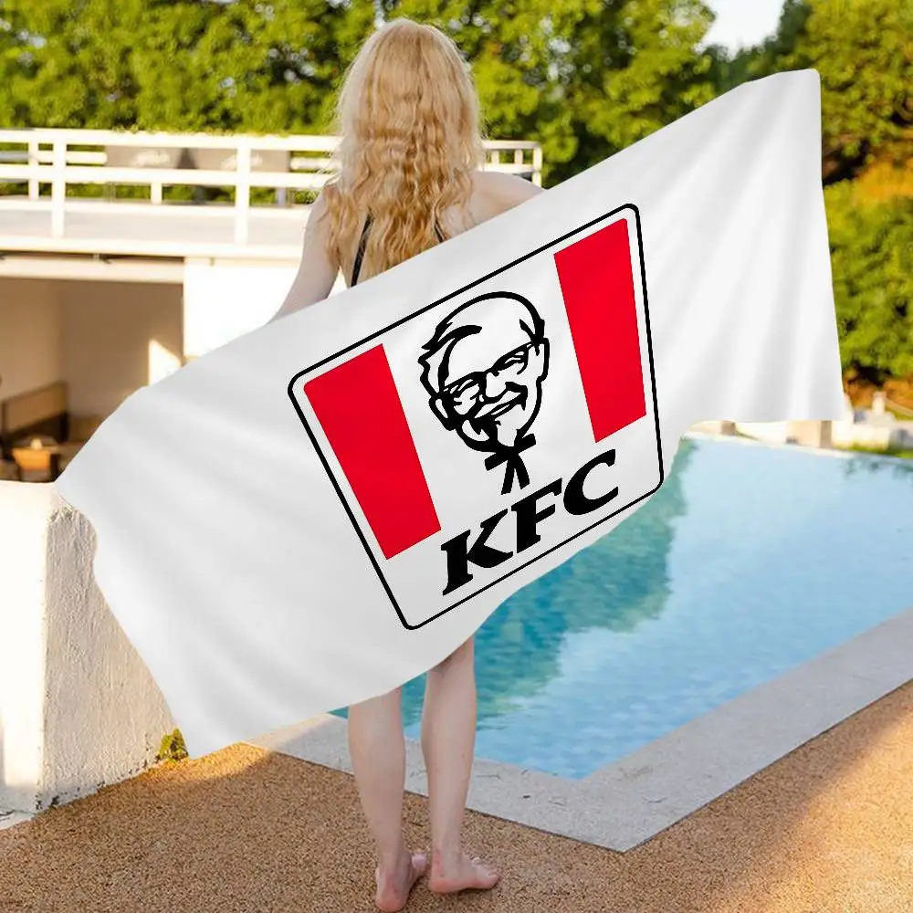 K-KfcS LOGO Microfiber Blanket Quick Drying Beach Towels Oversized Printing Super Absorbent Pool Towel Blanket