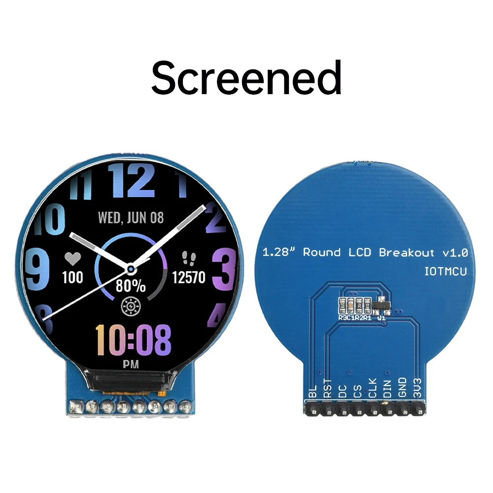 ESP8266 Development Board NodeMCU Expansion Board 1.28-inch GC9A01 240x240 Resolution Circular LCD Display Micro USB Interface