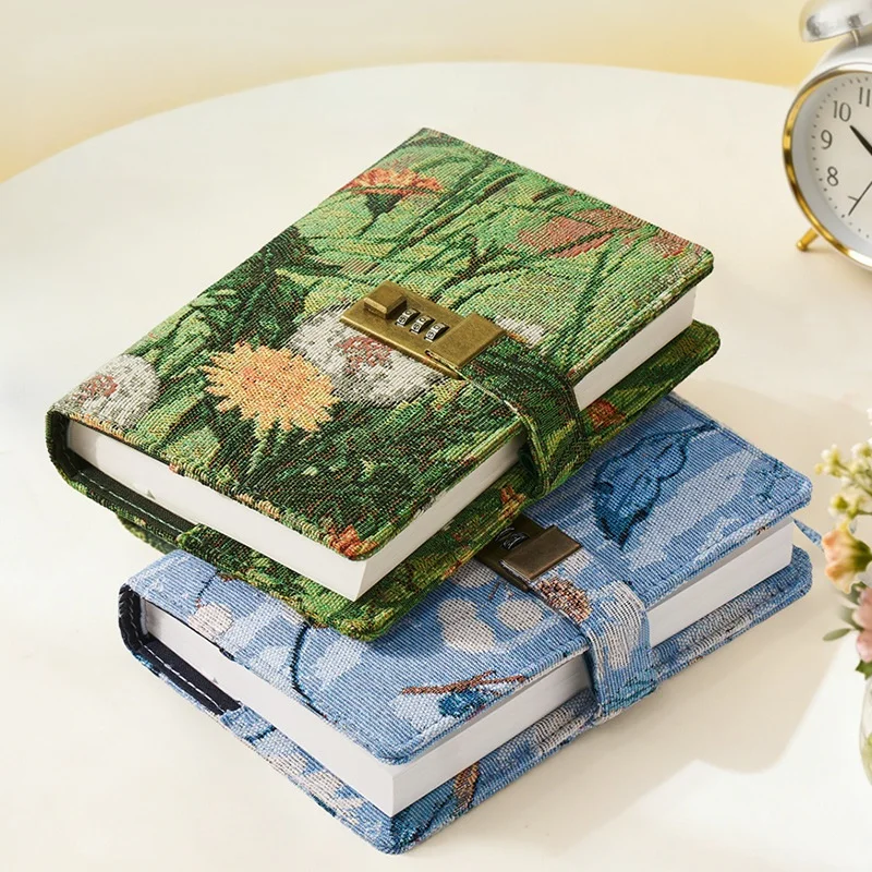 Diary with Lock Journal Notebook B6 School Padlock Note Book Buckle Notepad Spiral Planner Flower Agenda Sketchbook Organizer