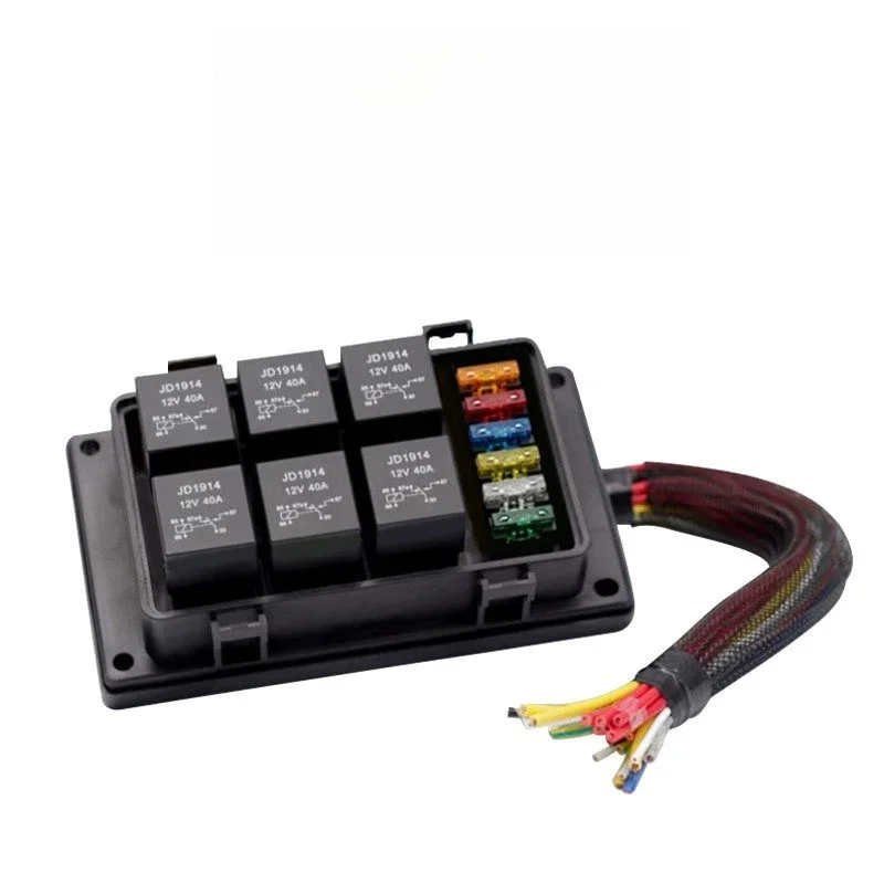 

Waterproof 6-way fuse box 6 relays 6 fuse circuit modification, car fuse box
