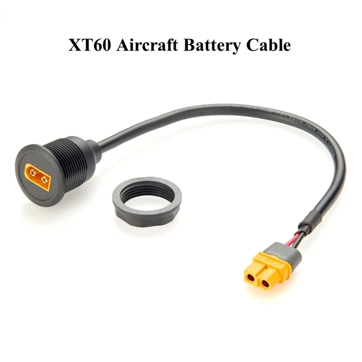 (A23G) New XT60 Male to Female Extension Cable Flush Panel Mount XT60 Charge Power Cable for Aircraft Airplane Battery Power
