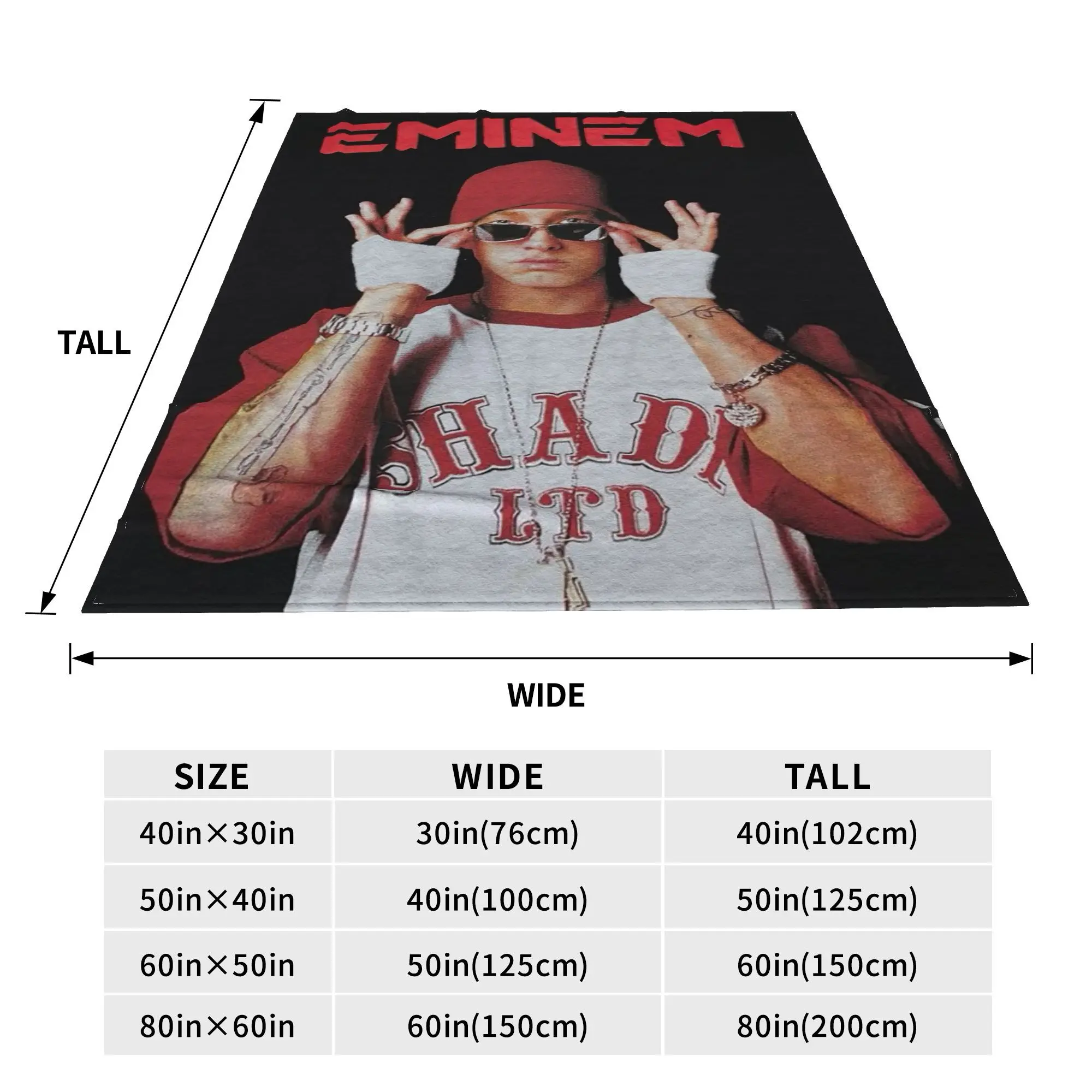Famous Rapper Eminem Blankets Multi-function Flannel Sofa Throw Blanket for Home Bedroom Office Throws Bedspread Quilt