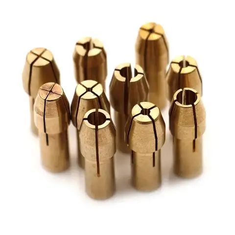 10개 미니 드릴 척 어댑터 0.5mm-3.2mm 드레멜 미니 드릴 척 어댑터 마이크로 콜렛 황동 파워 로터리 툴용