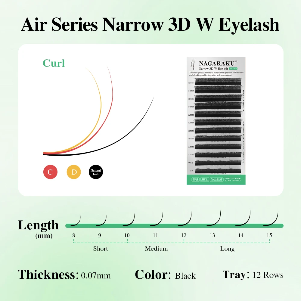 NAGARAKU V-Form Schmale 2D 3D 4D 5D W Wimpernverlängerung Vorgefertigte Natürliche Weiche Kleine Fächer Flauschiger Look Mesh Volumen-Wimpern – Detail 8