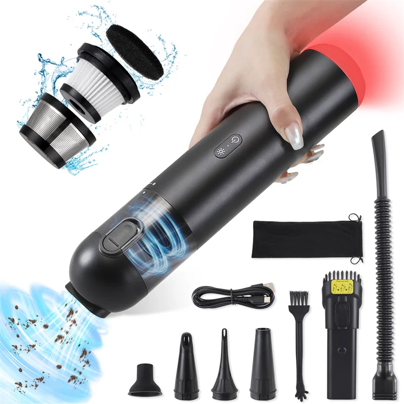 Dust Catcher Handheld Powerful Mini Vacuum Cleaner USB Rechargeable Indoor Sofa Desktop Window Cleaner Car Home Dual-purpose