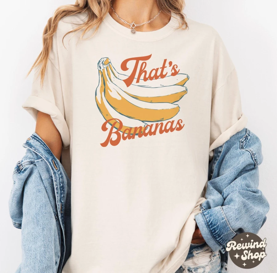 That's Bananas Shirt, Funny Banana Shirt, Fruit Shirt, Funny Banana, Vintage Aesthetic, Retro Graphic Tee, Bananas Tee Shirt
