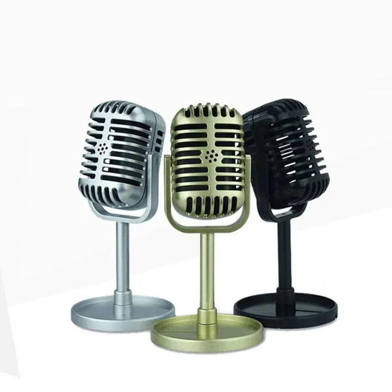 Simulation Classic Retro Dynamic Vocal Microphone Vintage Style Mic Universal Stand for Live Performanc Karaoke Studio Record