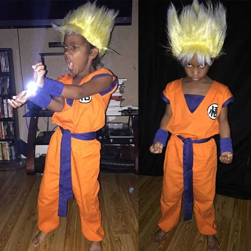 ZA01 Disfraces de Halloween para niños de 4 a 12 años Goku Gohan Torankusu Trunks Vegeta Boy Traje de cosplay Comic Con Anime ConvZa0 @