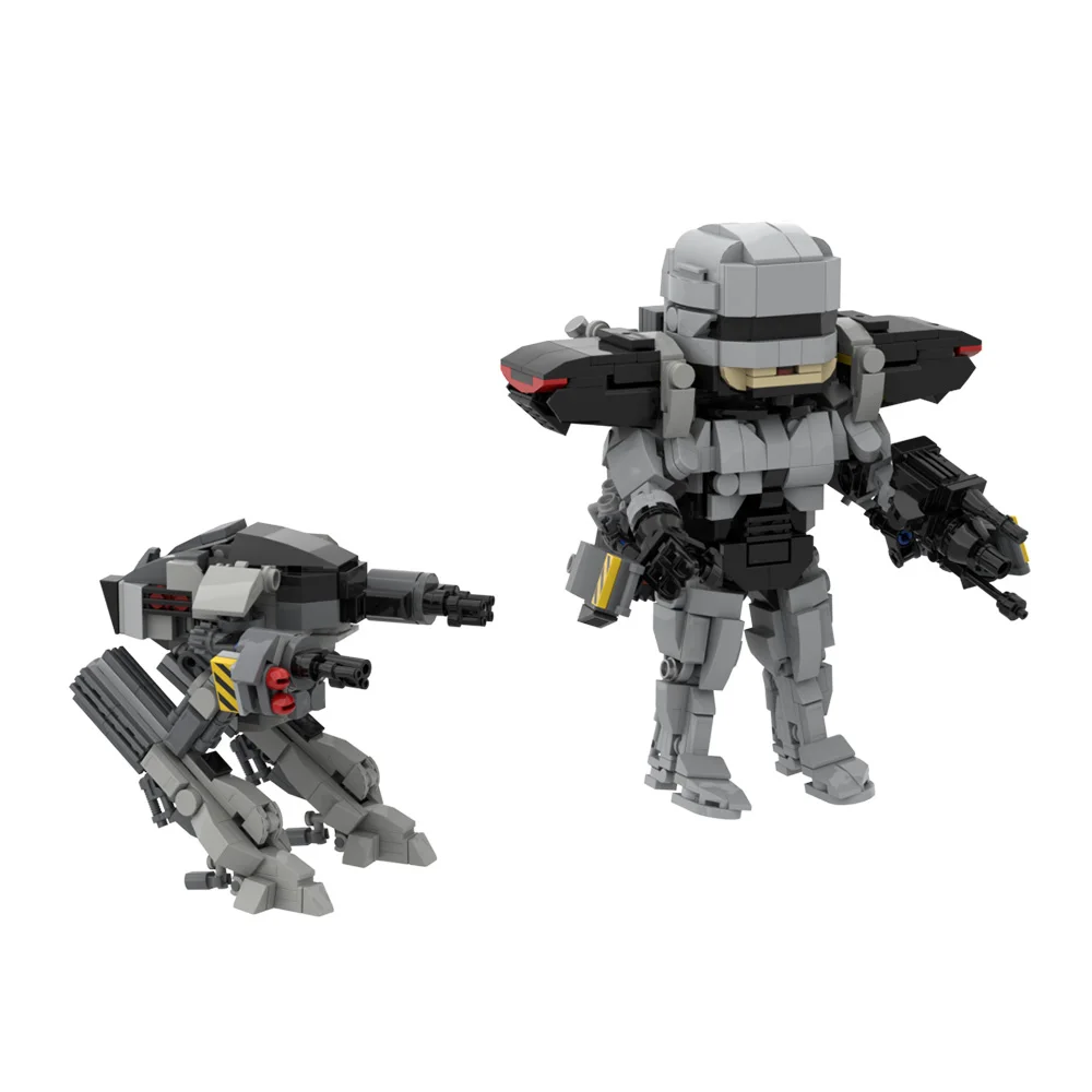 MOC RoboCop Model Building Blocks Movie Figure RoboCop Military Combat Activity Robot Assembling Bricks Toy Kid Gift Collection