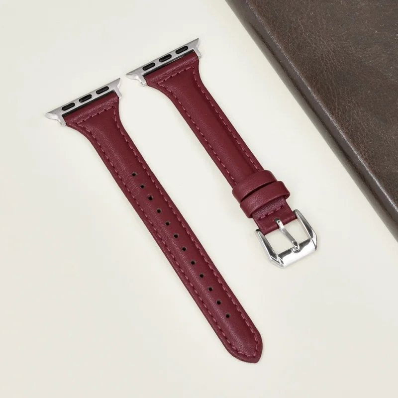 Schlankes Lederarmband für Apple Watch Serie 11 10 9 8 7 SE 6 5 4 Ultra3/2 für iWatch 42 mm 46 mm 38 mm 40 mm 45 mm 49 mm 41 mm 44 mm