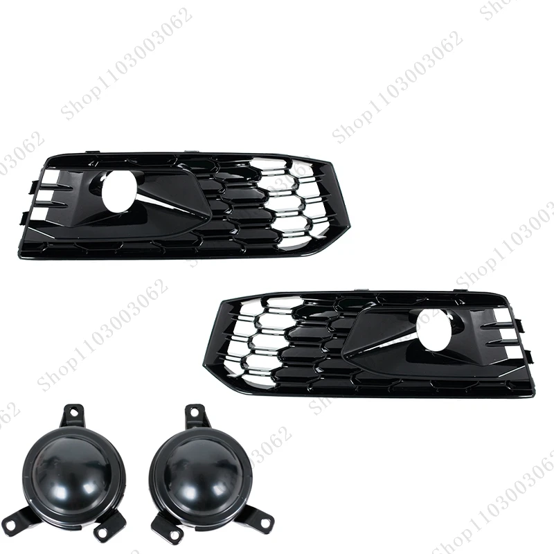 Fog Light Frame 8WD807681F Car Exterior Honeycomb Grille Modified Air Intake Grille For Audi A4 B9 S-LINE 2016 2017 2018 view 3