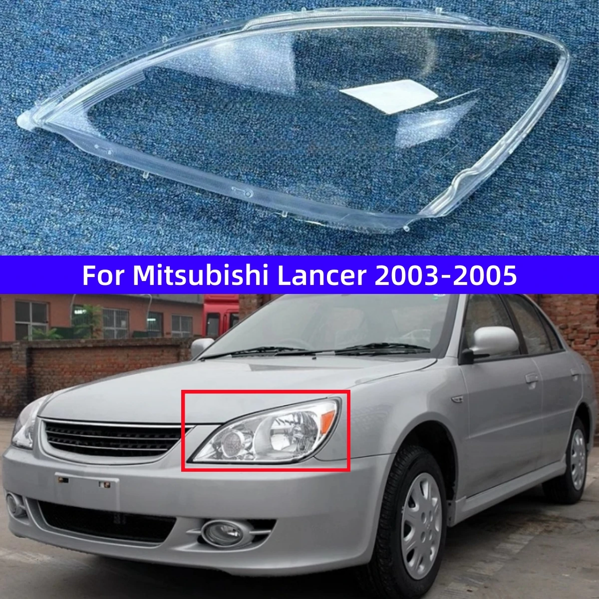 

Для Mitsubishi Lancer 2003 2004 2005, автоаксессуары, фары, стекло лампы, замена оригинальной линзы