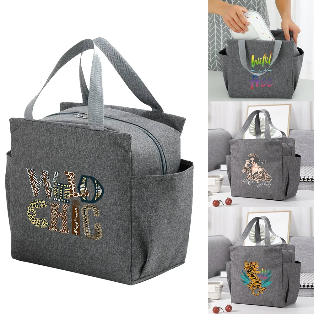 

Multifunction Insulated Lunch Bags Portable Wild Series Dinner Box Bag New School Picnic Large Capacity Thermal Cooler Food Pack