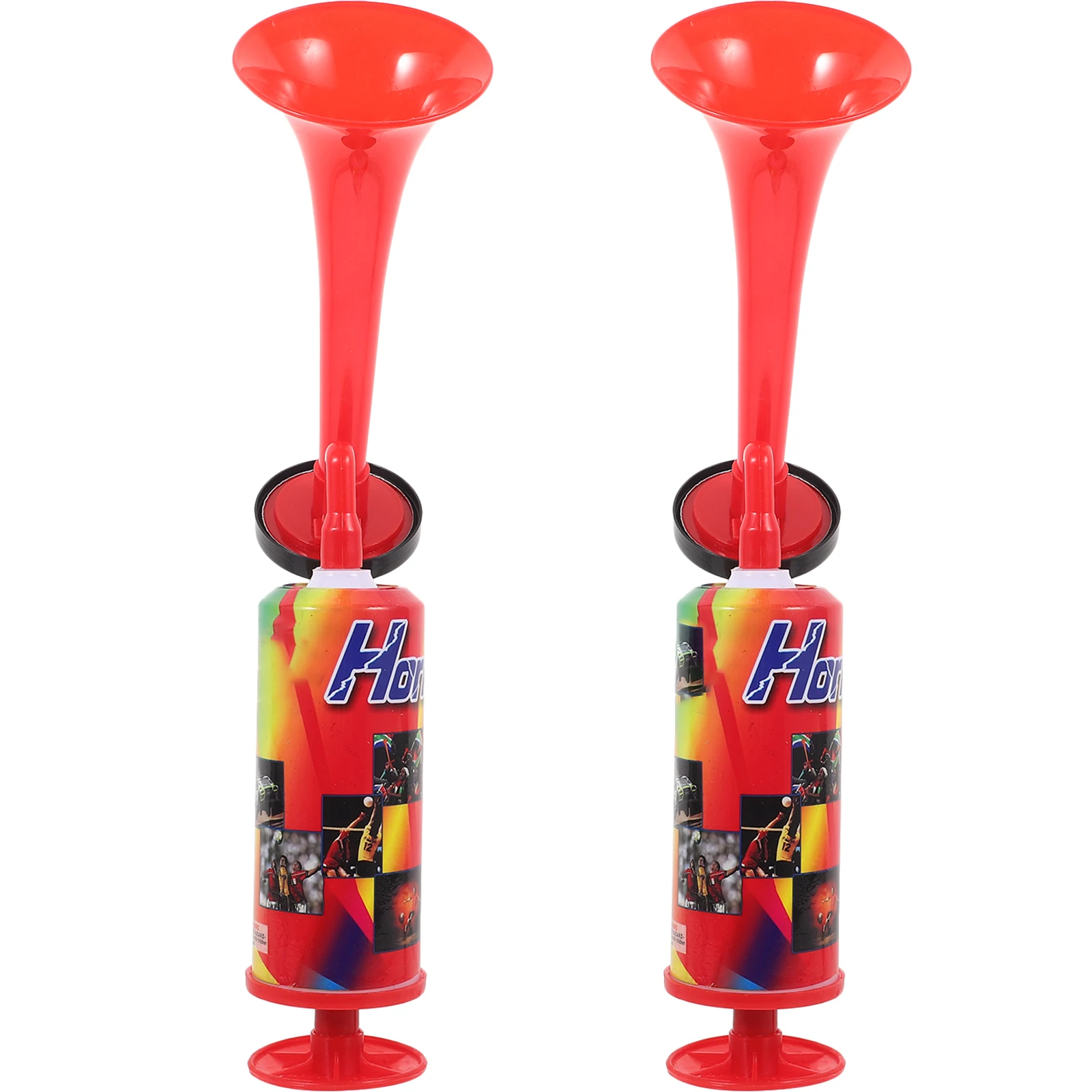 

2 Pcs Large Air Horn Hand Operated Safety Parties Sports Events Horn Reusable Loud Noise Maker for Parties Sports Events