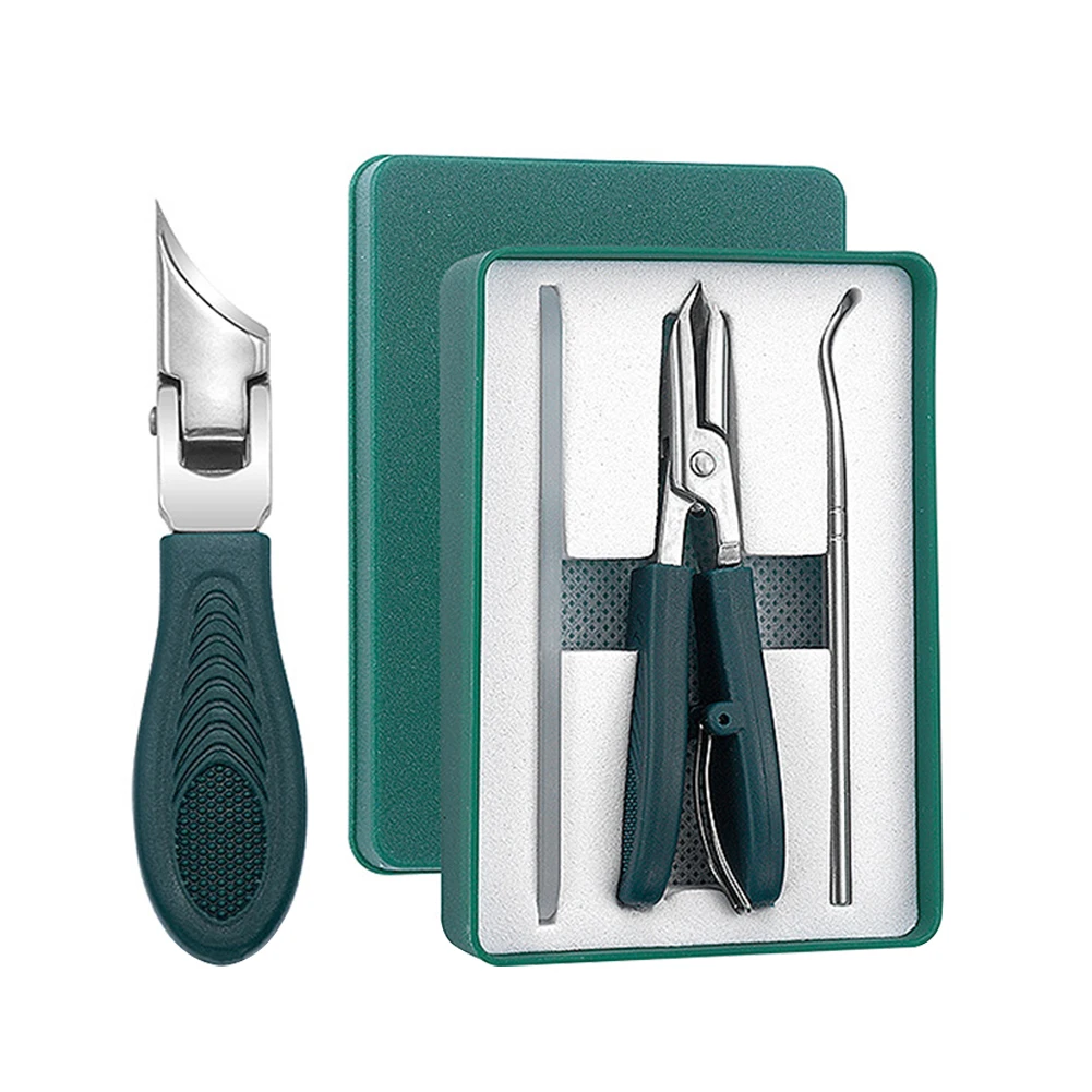 Tre set di tagliaunghie smussate con becco d'aquila per unghie spesse per anziani e cura incarnita per uomini e donne