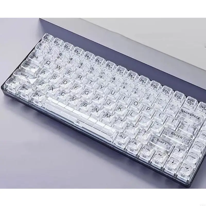 U55C Only Keycap, Backlit PC Crystal Translucents Keycap 132Pcs CBSA Profile Thicken Keycaps for 61/62/68/71/81/84/87