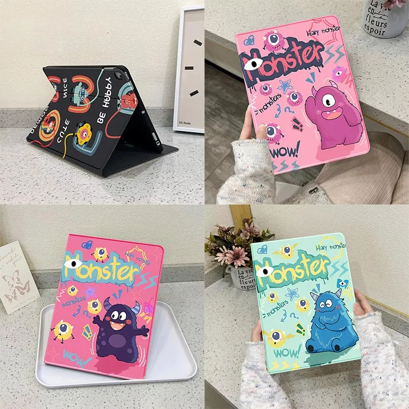 Cartoon Monster Smart Cover for Ipad 9 Generation Case Ipad Air 5 Gen Case Ipad Mini Case 7 8 9th 10.2 Funda Cover Air 2/3 10.5