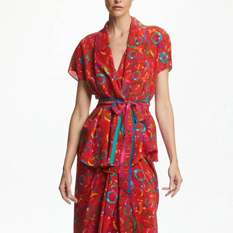 

Fashionable Color Matching Seasonal New Products Women's Shirts Eye-catching Retro Versatile High-quality