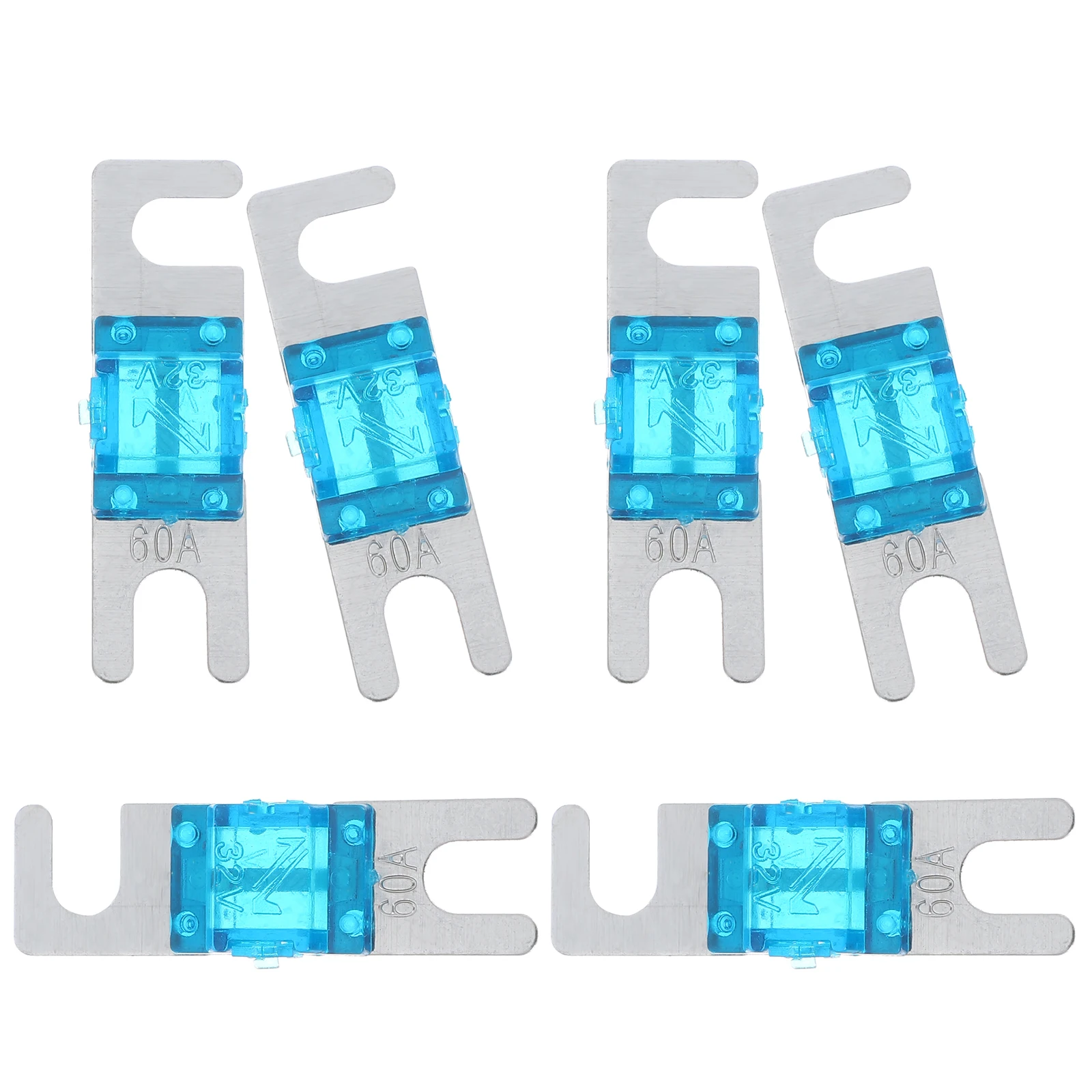 

5pcs Mini Anl 60A Car Audio Fuse Blue 1.6X0.5X0.4Inch Metal Plastic Boat Truck Circuit Fuse Durable Noise Reduction