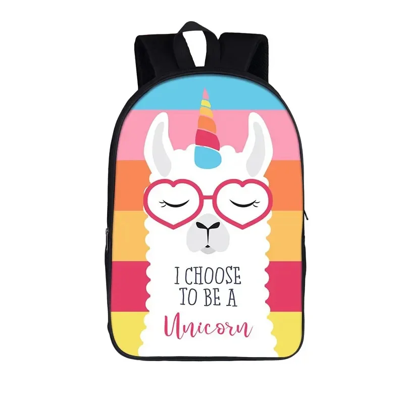 Funny Llama /Alpaca Backpack for Teenager Boys Girls Children School Bags Llamacorn Laptop Backpack Kids Book Bag Schoolbags