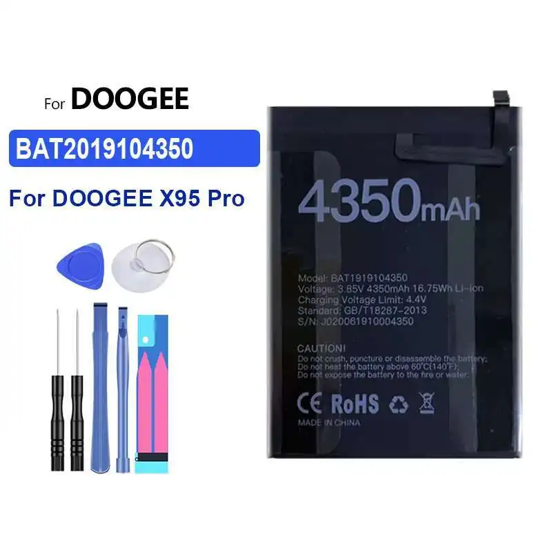 

Аккумулятор мобильного телефона BAT2019104350 4350 мАч для Doogee X95 Pro X95Pro, долговечный