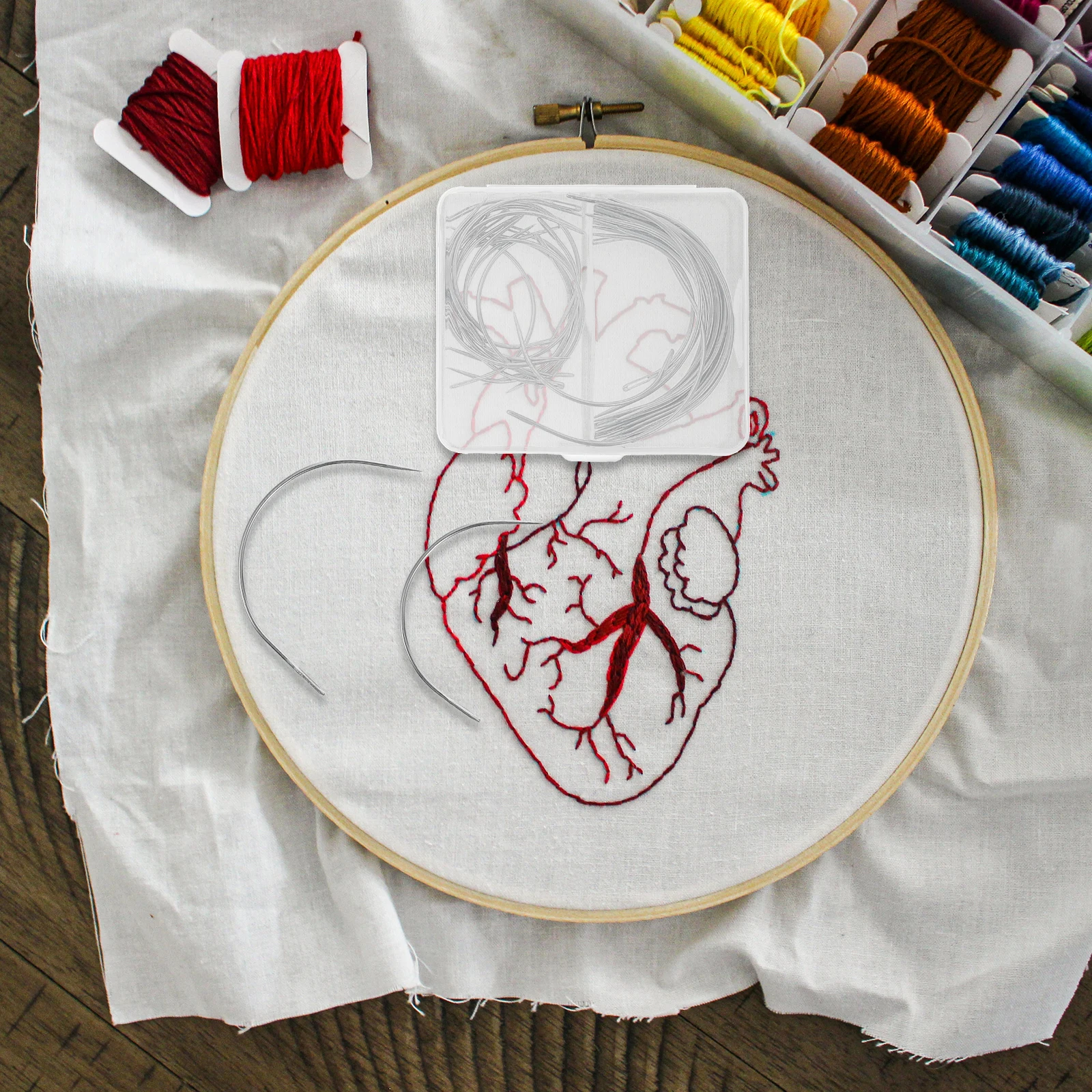 

40 pcs Curved Needles Metal C Type Weaving Needle For Sewing Crafts Repairing Diy Projects Big Eye Hand Needles